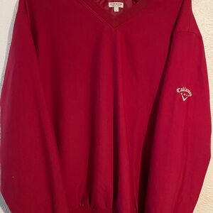 Vintage Callaway Red V-Neck Golf Pullover Sweater